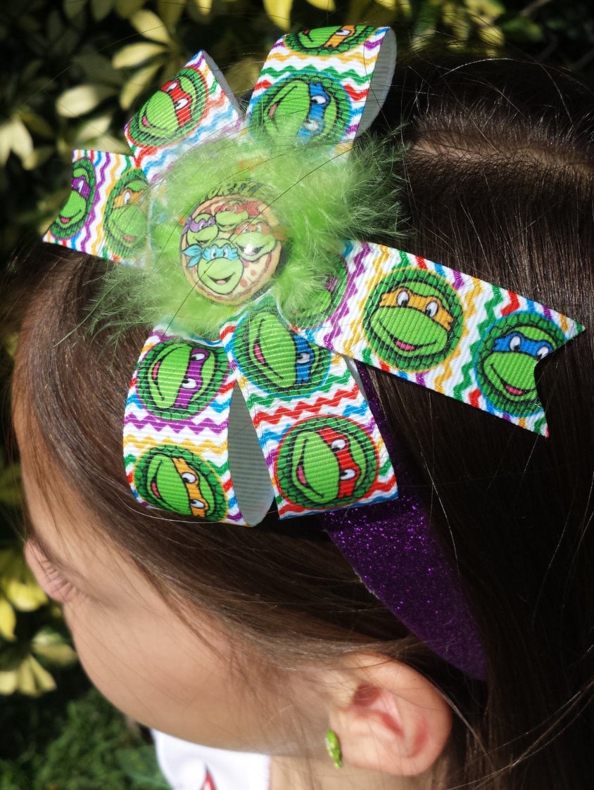 Ninja Turtle TMNT Glitter Headband with by BerryBlondeRibbon