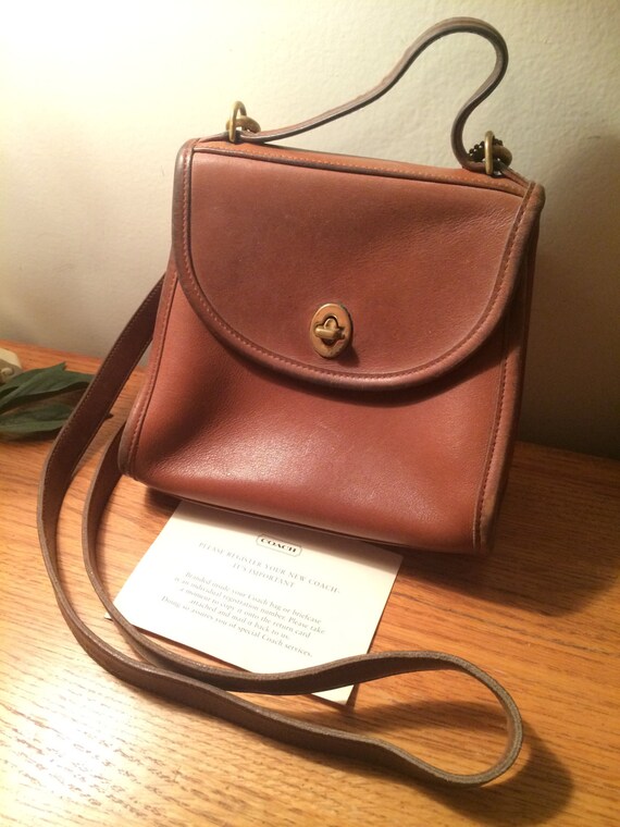 Vintage COACH Bag Regina Leather Camel Brown by SoaringHawkVintage