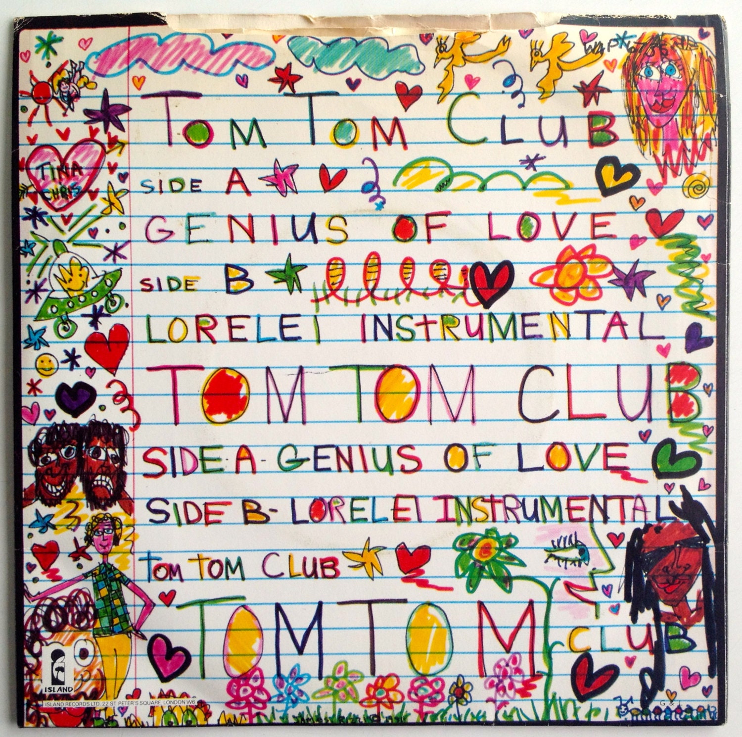 Tom Tom Club Genius of Love 7' Single 45 RPM Vinyl