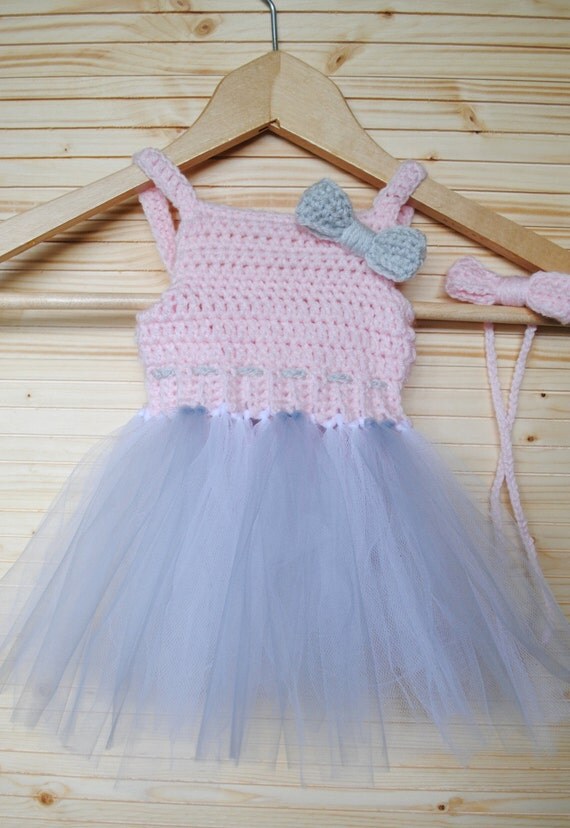 Tutu Dress for Baby Girl Crochet Tulle Dress by MiniMaeCrochet