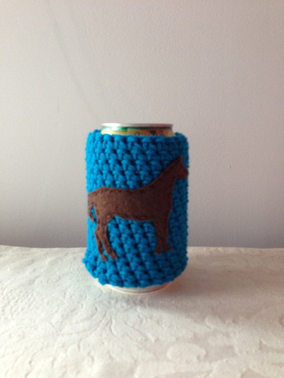 Brown Horse Crochet Beer Koozie Coffee Cup Cozy by Maroozi on Etsy