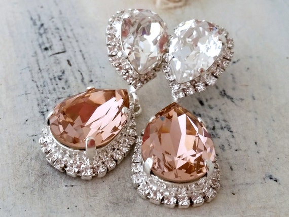 Blush Chandelier Earringsblush Pink Bridal Earringsblush