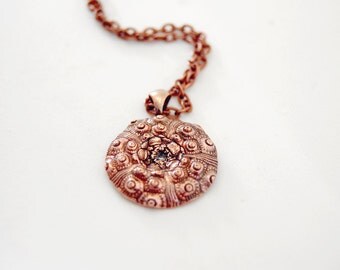 Sputnik sea urchin copper necklace *nature-inspired jewelry*