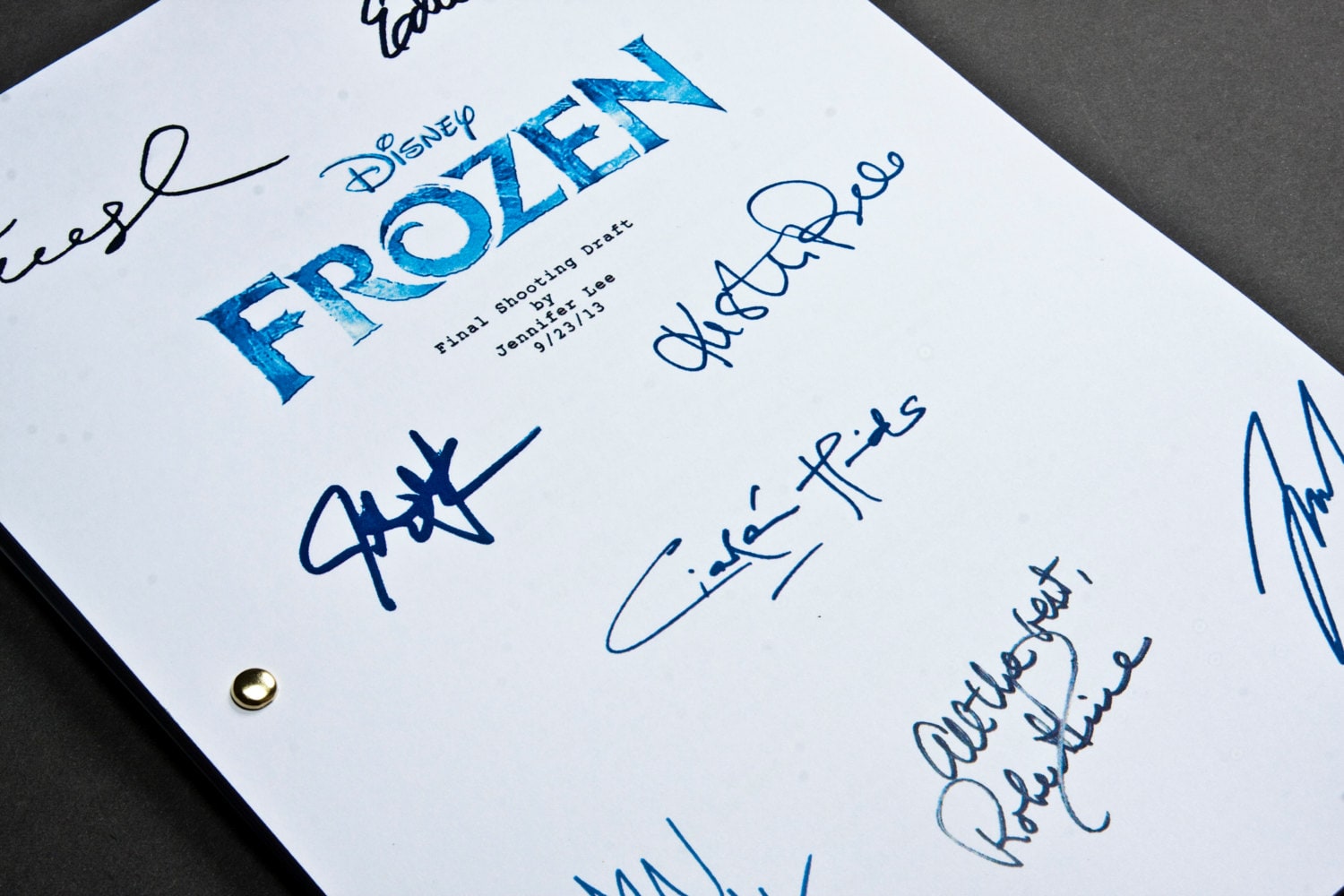 Frozen Film Movie Script with Signatures/Autographs Reprint
