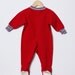 Zip-Up Footed Pajamas, Vintage, Red Fleece, Sleepers, Clown embroidery, Vinyl Material Feet, Size 18 Months