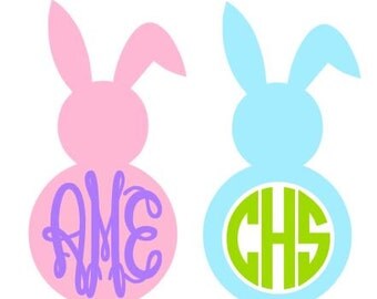 Download Easter Bunny Svg, Easter Bunny Monogram Svg, Circle ...
