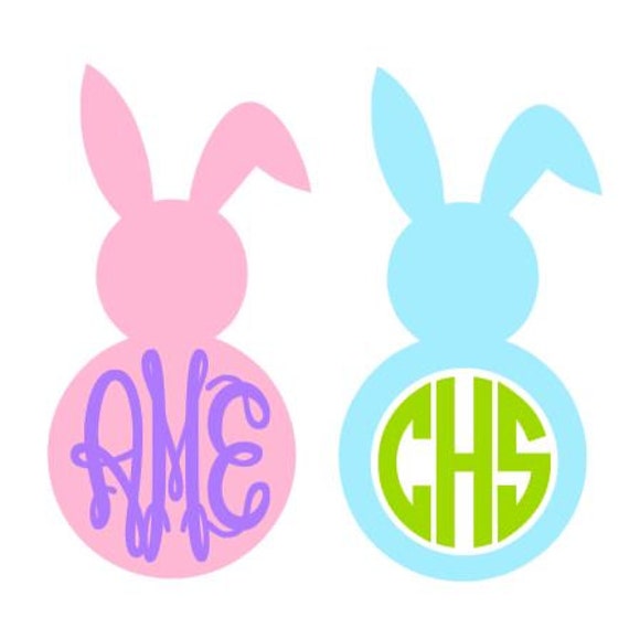 Download Easter Bunny Monogram cut file for cutting machines SVG DXF
