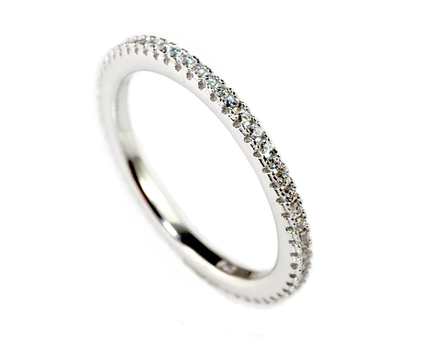 Sterling Silver Eternity Ring Full Eternity Band Engagement