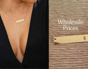 Stamped Gold Bar Necklace-Personalized Gold Bar Necklace-Kim Kardashian Style-Valentines Gift-Personalized Necklace-Gift For Her-Mothers Day