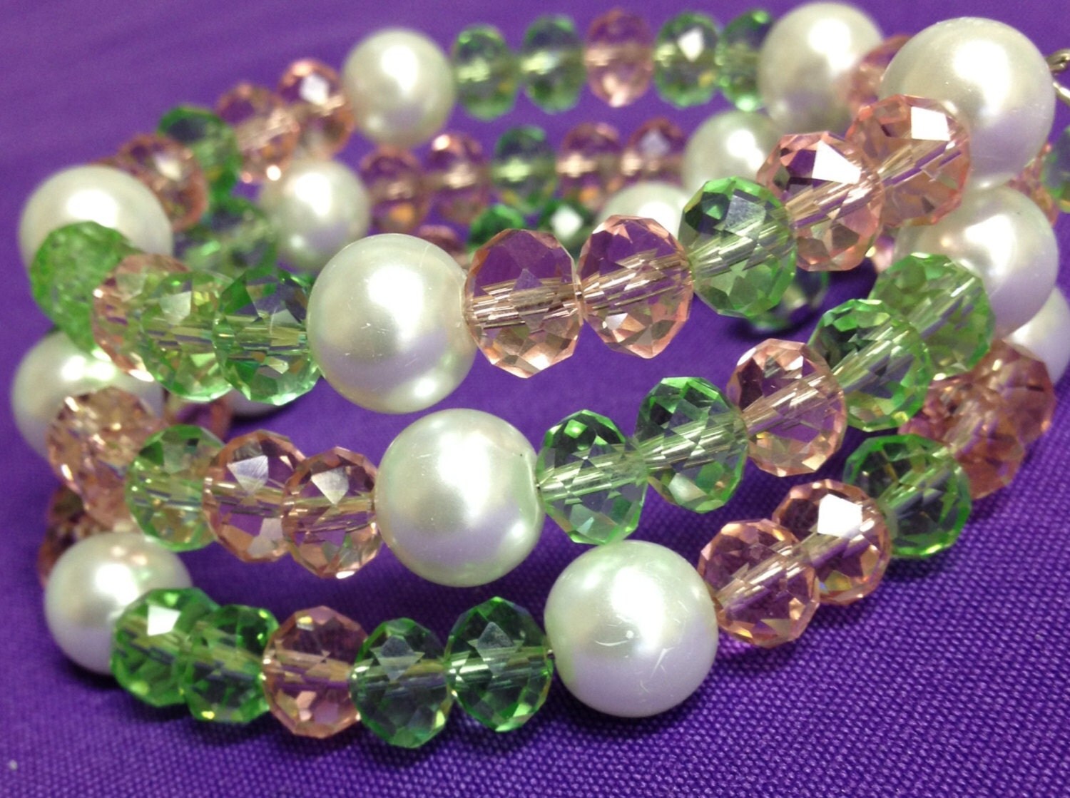 AKA Themed Pink and Green Crystal and White by MyGreekTraditions