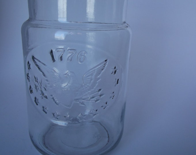 ON SALE Vintage Glass Container, Vintage Glass Jar, Vintage Jar, Storage Jar, Jar with Lid