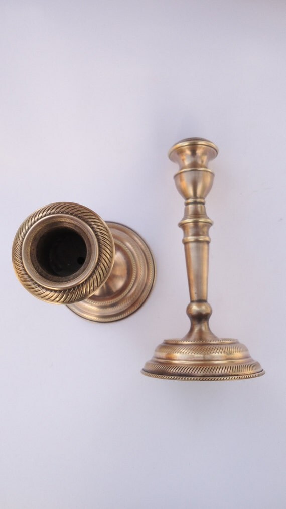 Antique bronze candlestick holders by KamaraAntiques on Etsy