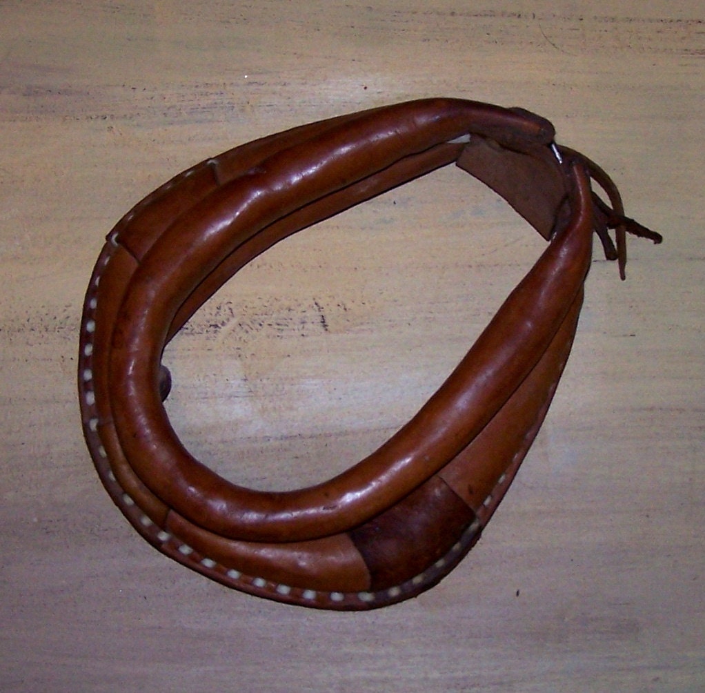 Vintage Small Leather Horse Collar Perfect Replica To Straw