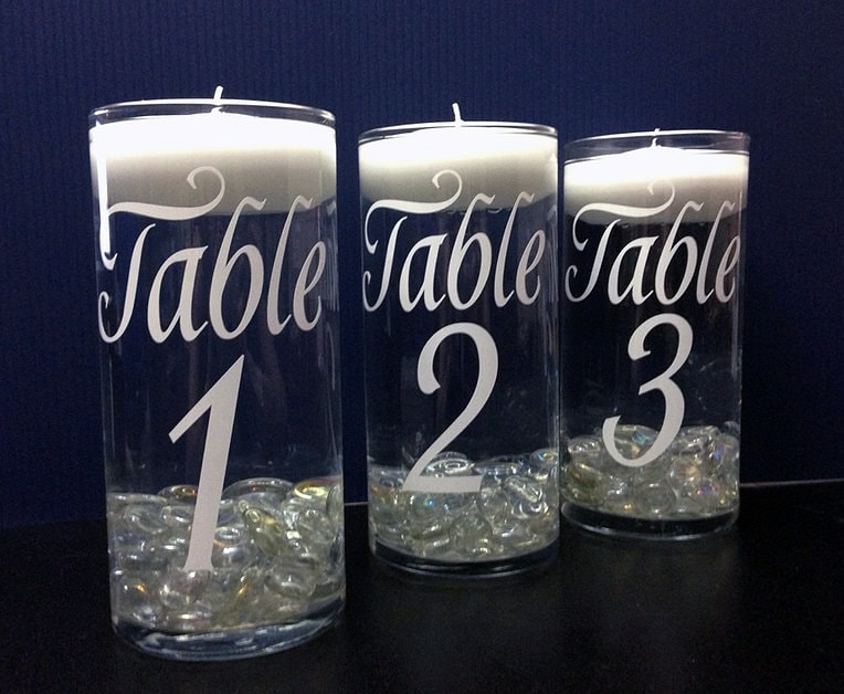 Set of 12 Wedding Candle Holder Table Number Vase Choose