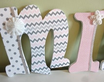 Popular items for pink nursery letter on Etsy