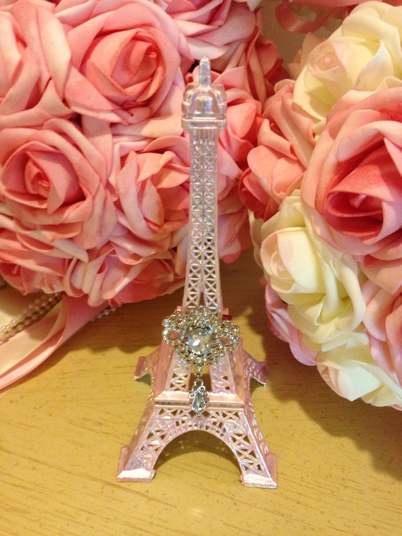 7.25 Inch Pink Eiffel Tower Decorations Paris Decor by RoseandRust