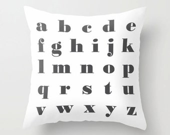 Alphabet pillow, a-z letters pillow, modern home decor, ABC accent cushion, Decorative throw pillow