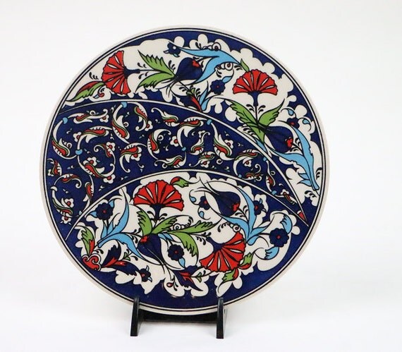 Handmade Ceramic Trivet-Turkish Ceramic by BeyondTheSeaUS on Etsy