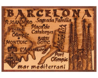 BARCELONA - Handmade Leather Passport Cover / Travel Wallet - Natural