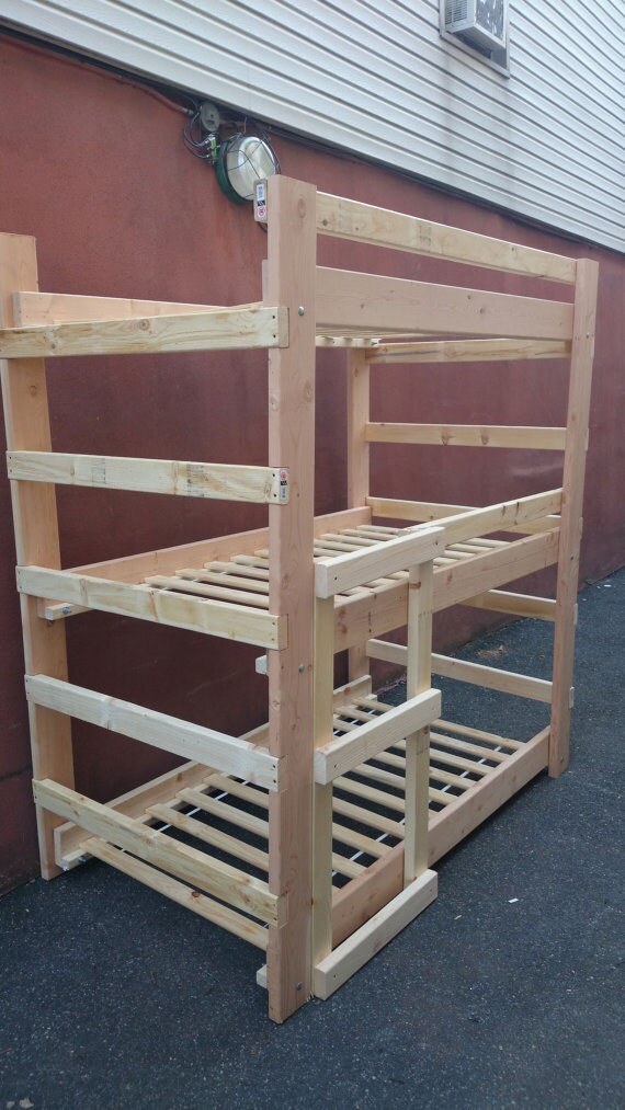 Full Size Custom-Made Triple Bunk Bed by FastElegance on Etsy