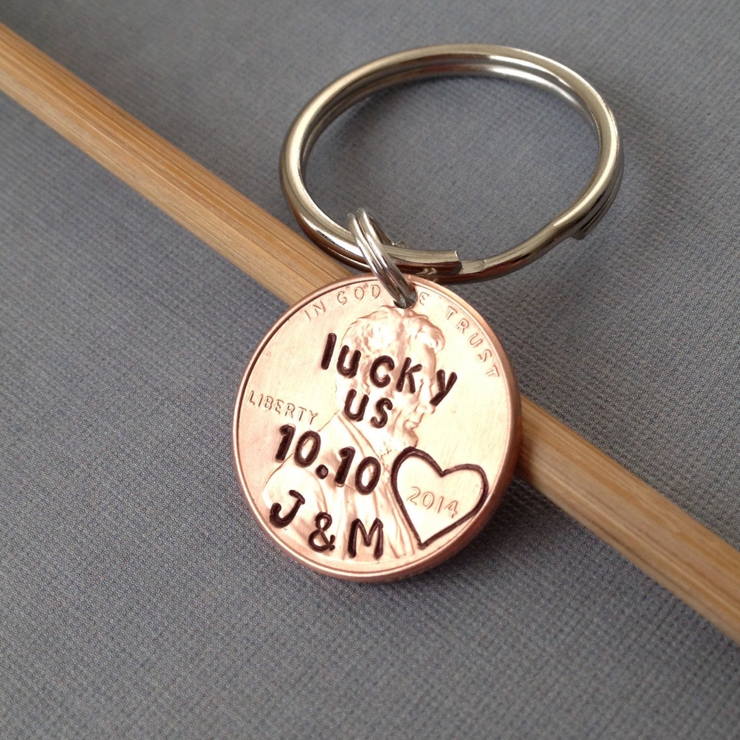 Gifts For 1 Year Anniversary Dating
 Lucky Us Personalized Hand Stamped Penny Custom e Year