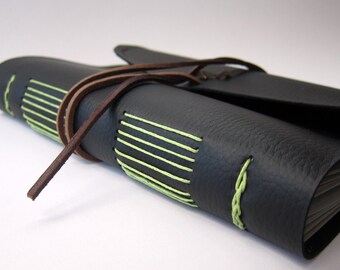JOURNAL/NOTEBOOK/TRAVEL diary simple and modern.Long stitch. faux leather