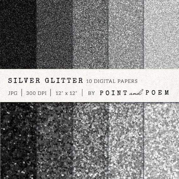 Download Glitter digital paper: SILVER GLITTER background