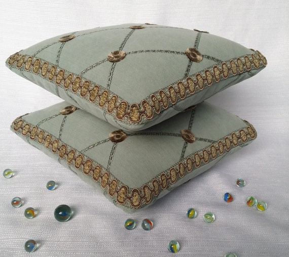 Blue Grey Pillows Throw Pillows Decorative by OvationsInStyle