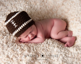 Baby Boy Hat, Ready to Ship, Football Beanie, Crochet Baby Hat, Football Hat, Baby Newborn Hat, Baby Hat, Newborn Prop, Baby Boy Beanie