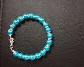 Teal or Turquoise and silver Bracelet