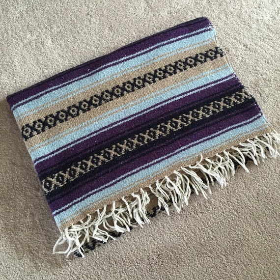 Vintage Woven Mexican style blanket 49in X by BareknuckleBoutique