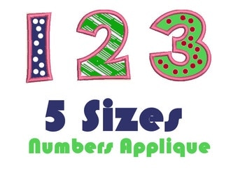 Happy Numbers Applique Design, Numbers Applique Design, Numbers Applique Download,3 Inche Number,4 Inch,5,6 and 7 Inch Numbers. Instant
