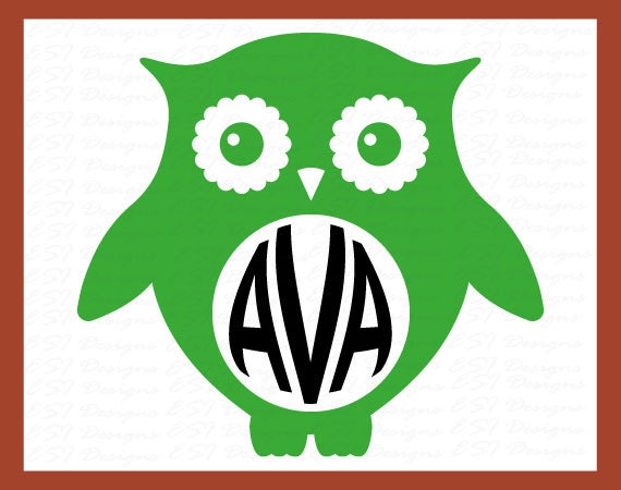 Download Monogram Owl Frame. SVG DXF. Great for use by ESIdesignsdigital