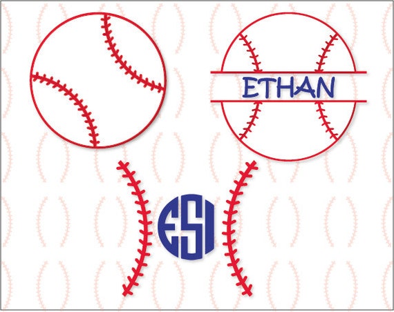 Download Baseball SVGDXF EPS Softball Monogram designs by ...