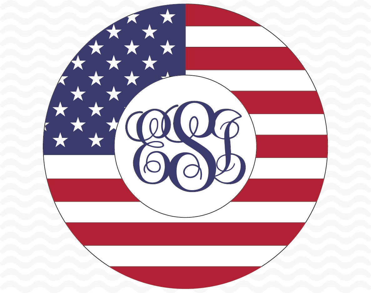 Download Patriotic american flag circle monogram frame by ...