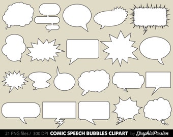 Comic clipart Speech Bubbles Clipart Cartoon Cloud Clip Art Comics Clipart DecorationTalk & Thought BUBBLES