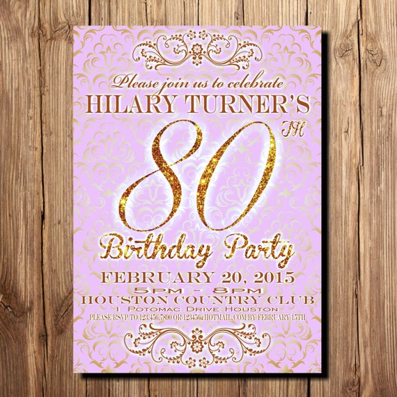 80Th Party Invitation Wording 8