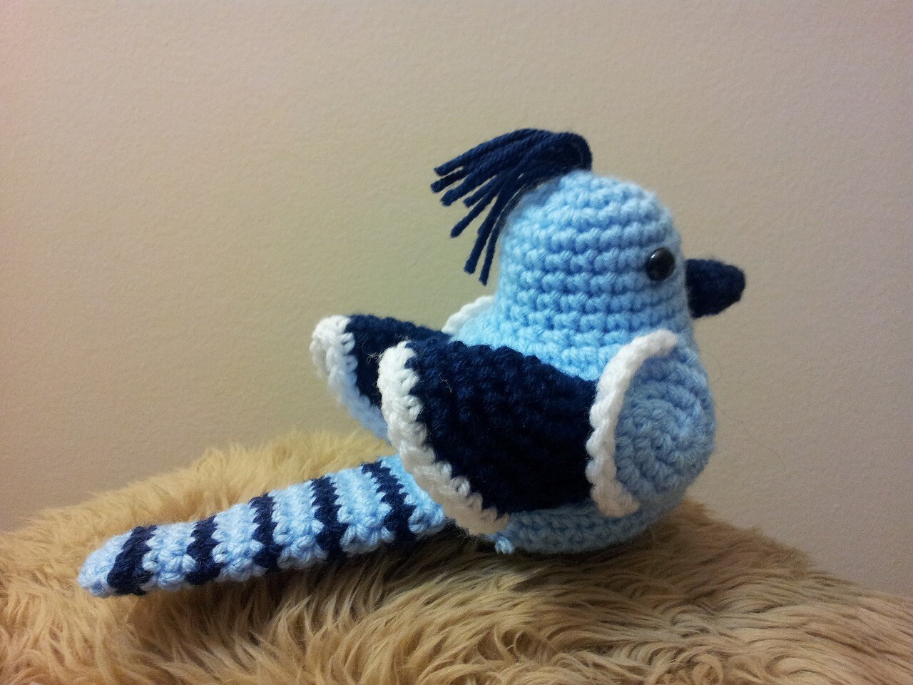 stuffed blue jay