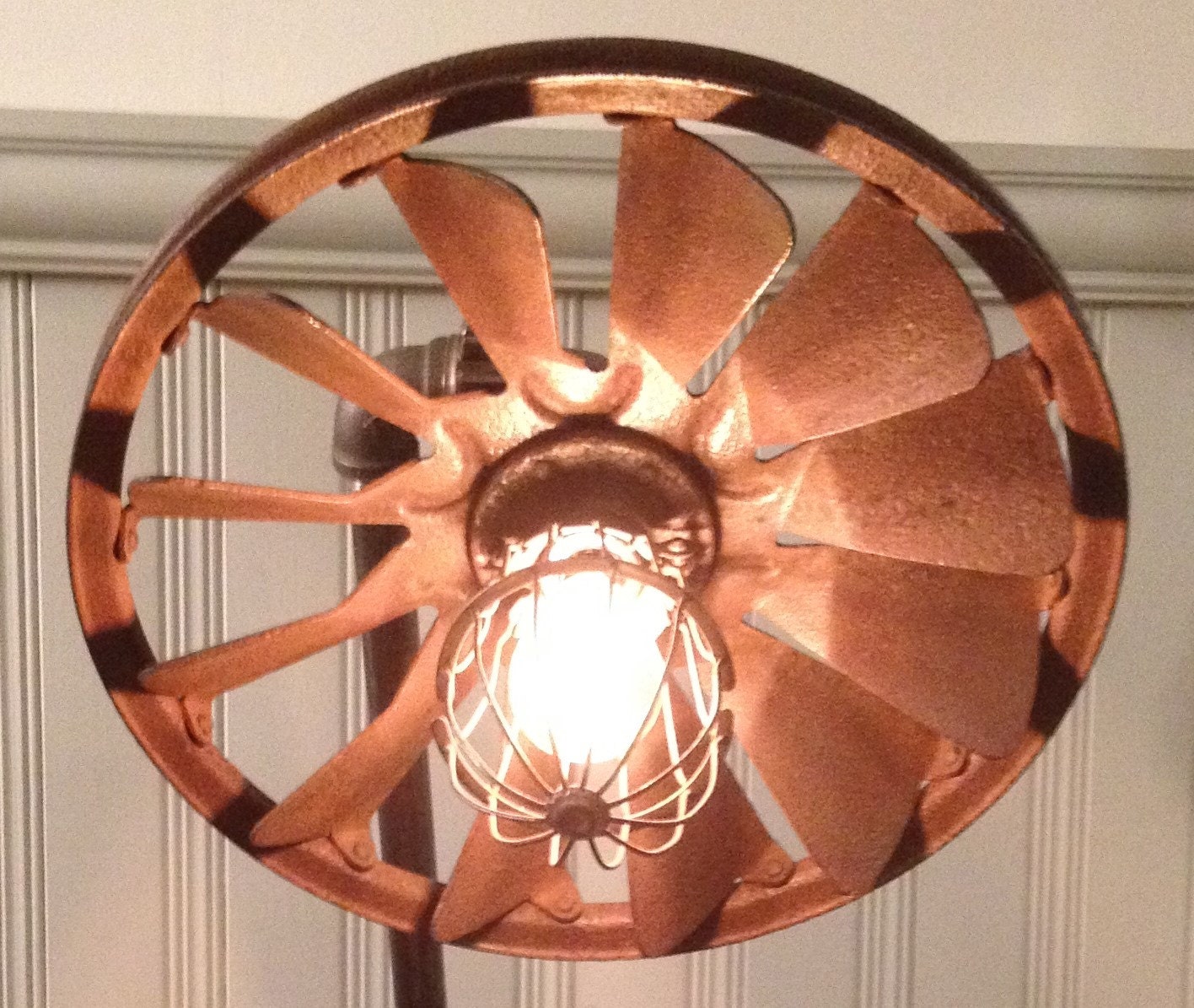 Vintage Lamp w/ Fan Shade