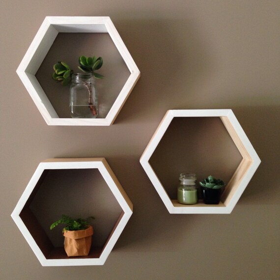 Pine Hex shelf by MoxKids on Etsy