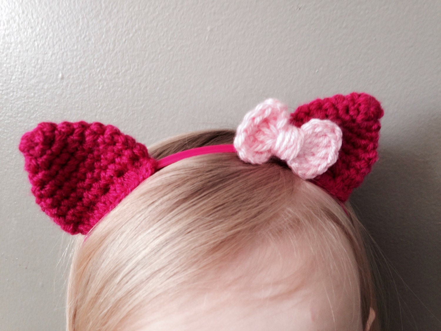 Pink Cat Ears Headband With A Bow