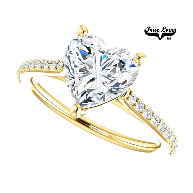 Heart shaped diamond engagement rings yellow gold