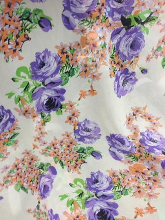 Hi Multi Chiffon Floral Print Fabric by the Yard by ALLFABRICS