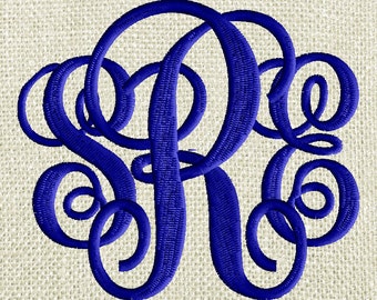 Scripty Monogram Font Embroidery File - 26 Letters -2 sizes 2.75" & 1.75" EMBROIDERY DESIGN Instant download Dst Hus Jef Pes Exp Vp3 format