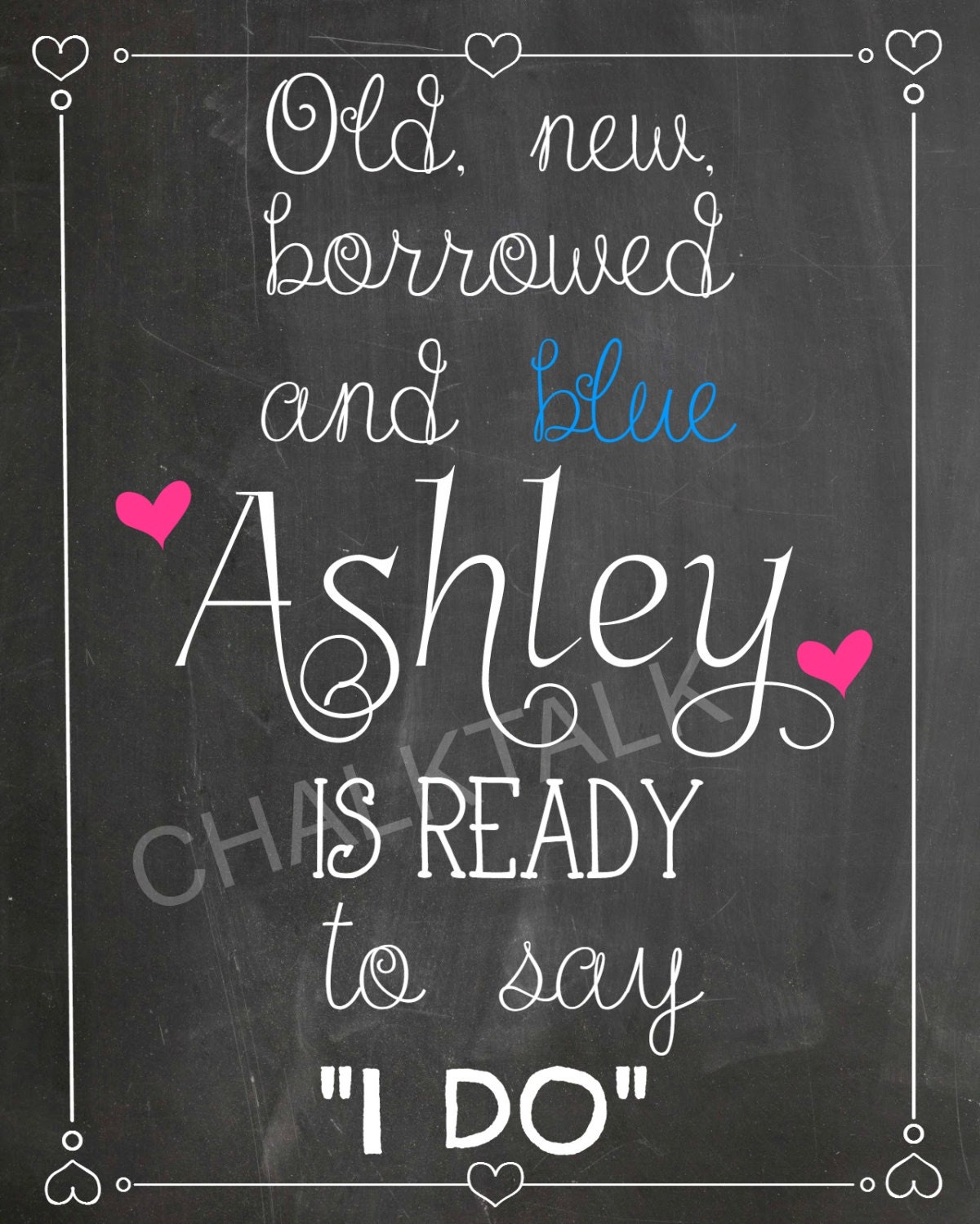 Bridal Shower Chalkboard Printable Photo Prop Something