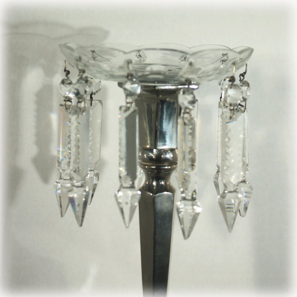 Single Bobeche Candle Ring Crystal Prisms by SalamanderAlley2