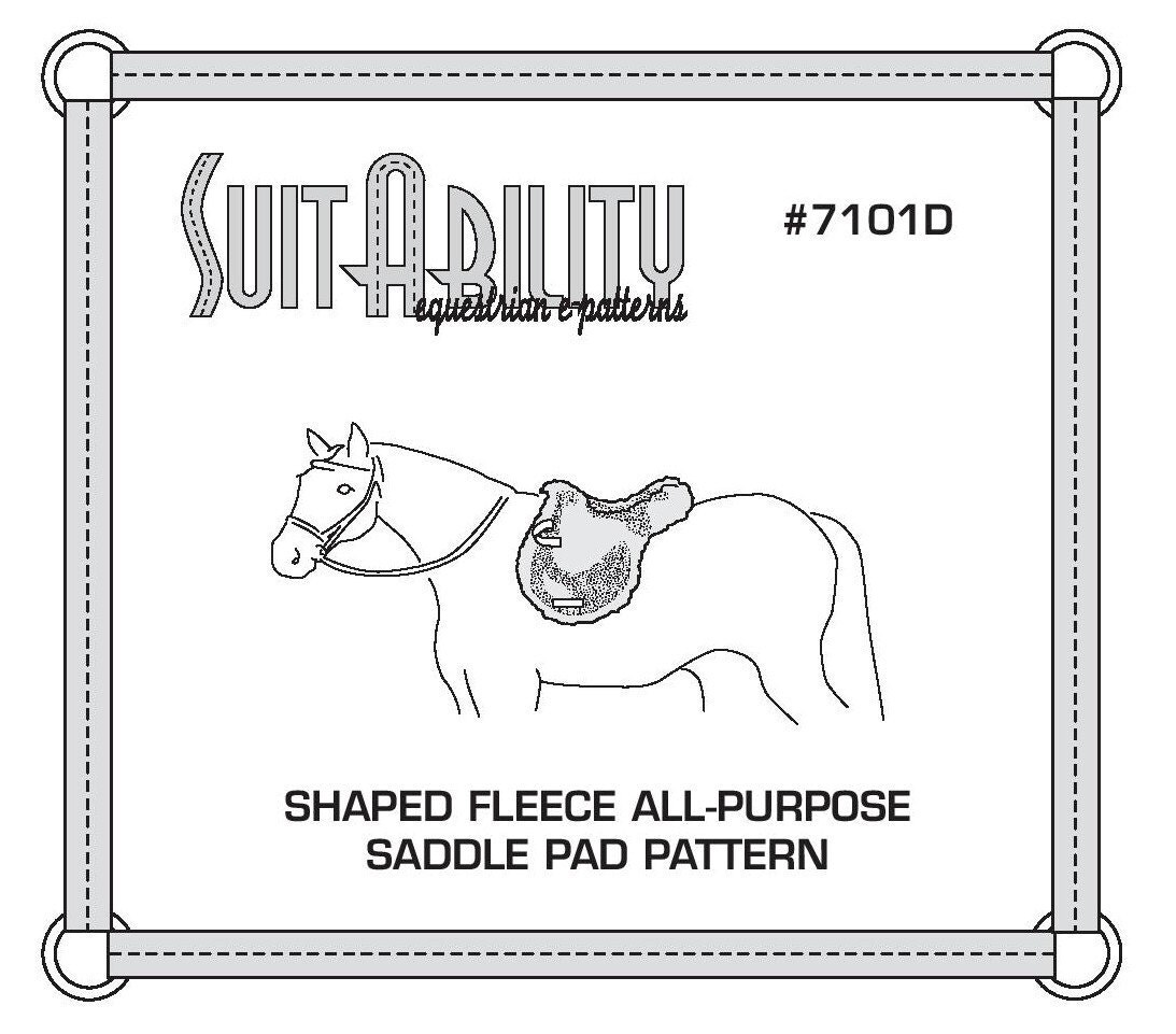 PDF Fleece All Purpose Shaped Saddle Pad Pattern