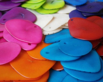 tagua slices ecofriendly beads bohemian beads thin slices wholesale LOT of 70