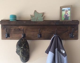 Rustic Wood Coat Rack