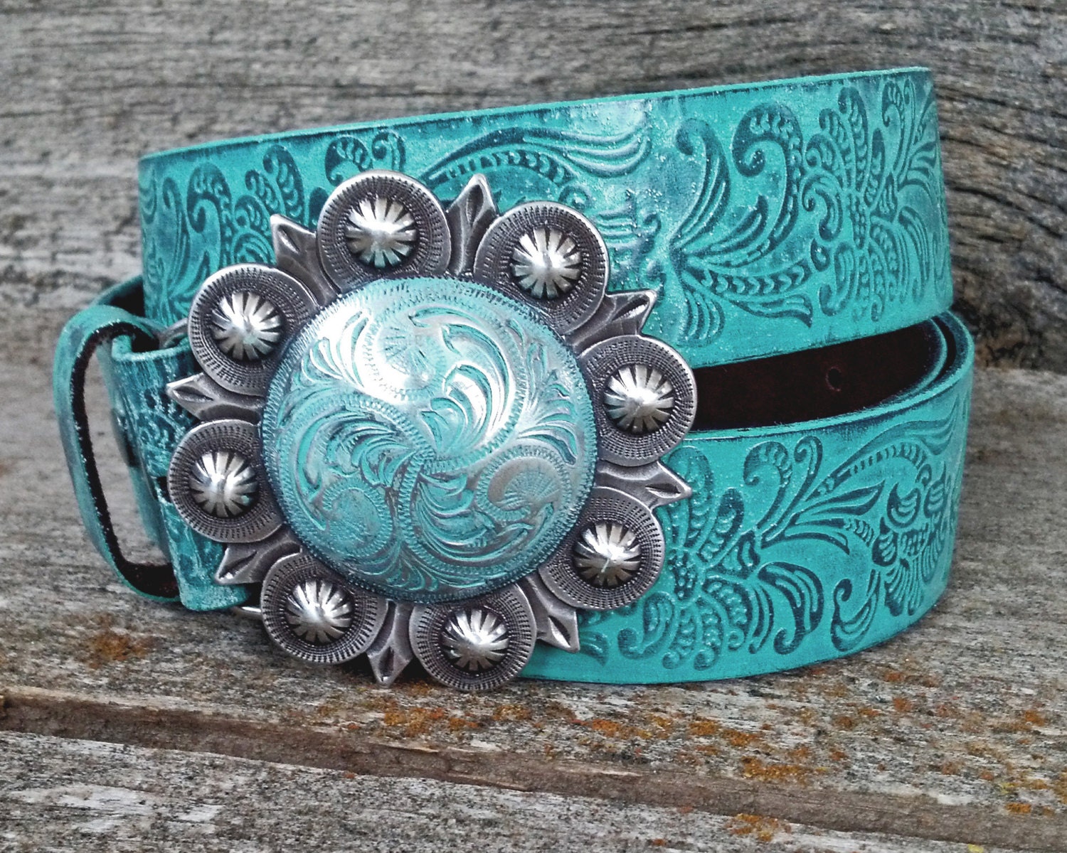 Hand Painted Leather Belt with Painted by VintageCowgrlBoutiqu